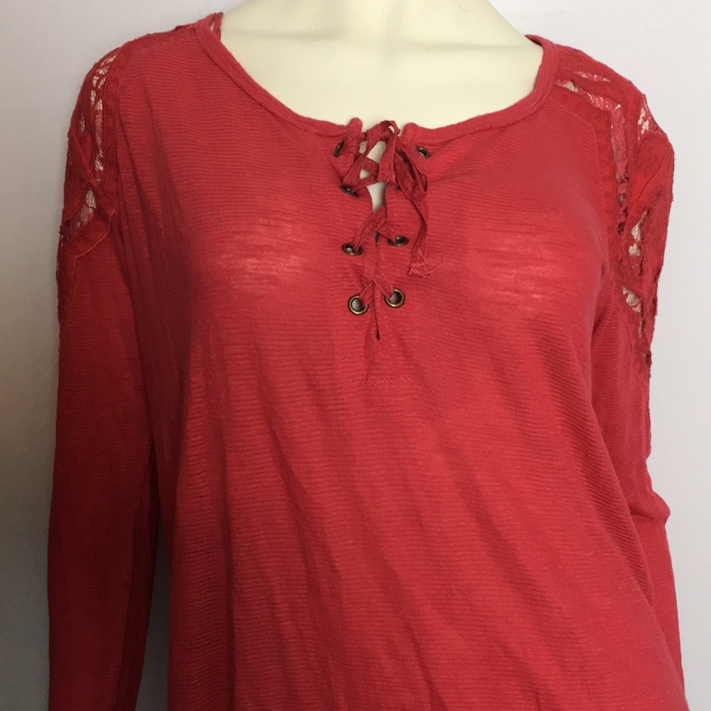 Free People boho shirt Henley top medium